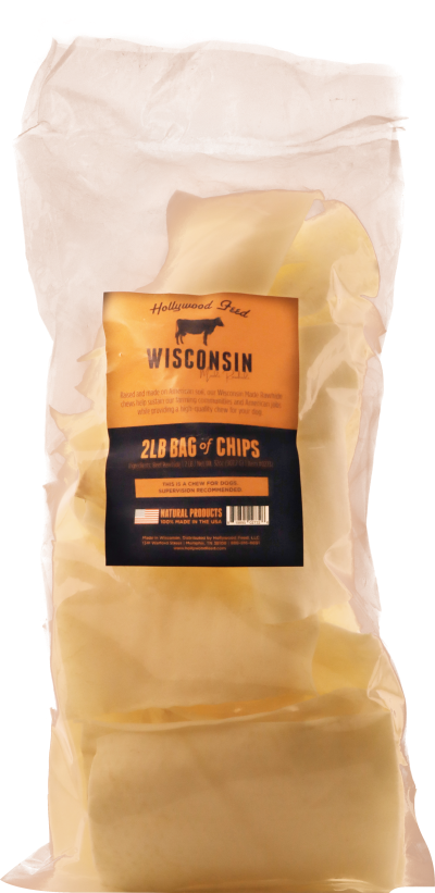 Hollywood Feed Wisconsin Made Rawhide Chips - Natural