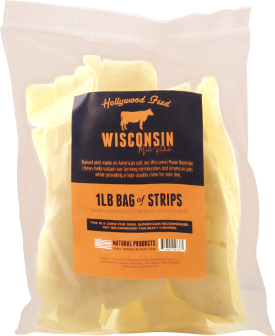 Hollywood Feed Wisconsin Made Rawhide Strips - Natural