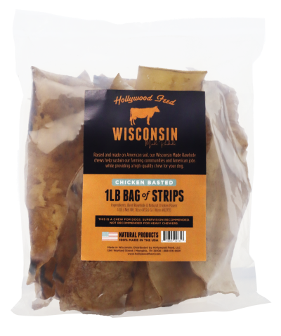 Hollywood Feed Wisconsin Made Rawhide Strips - Chicken