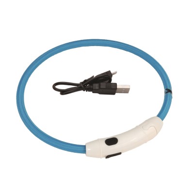 Coastal Dog Collar - USB Light-Up Neck Ring Blue