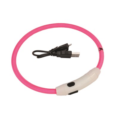 Coastal Dog Collar - USB Light-Up Neck Ring Pink