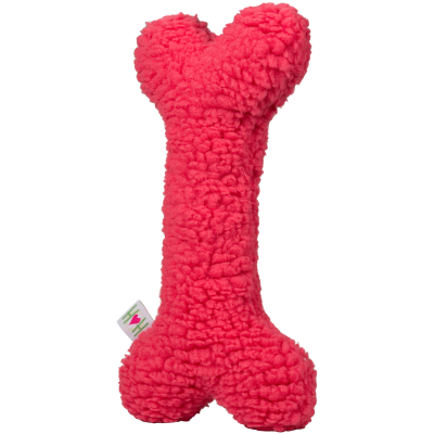 HuggleHounds Dog Toy- HuggleFleece Giant Pink Bone