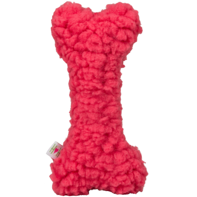HuggleHounds Dog Toy - HuggleFleece Pink Bone
