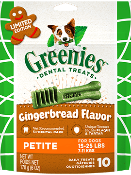 Greenies Dog Dental Treat - Gingerbread Petite