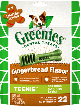 Greenies Dog Dental Treat - Gingerbread Teenie