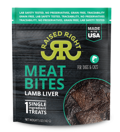 Raised Right Pet Treats - Lamb Meat Bites, Single Ingredient Liver Treats