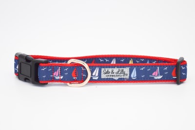 Solo & Lilly Dog Collar - Sailboat