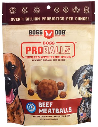 Boss Dog Dog Treats - Pro Balls Freeze Dried Raw Beef Meatball
