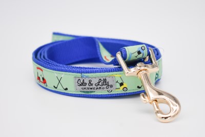 Solo & Lilly Dog Leash - Golf-5/8" Wide
