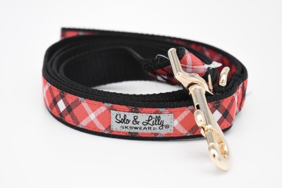 Solo & Lilly Dog Leash - Red Plaid