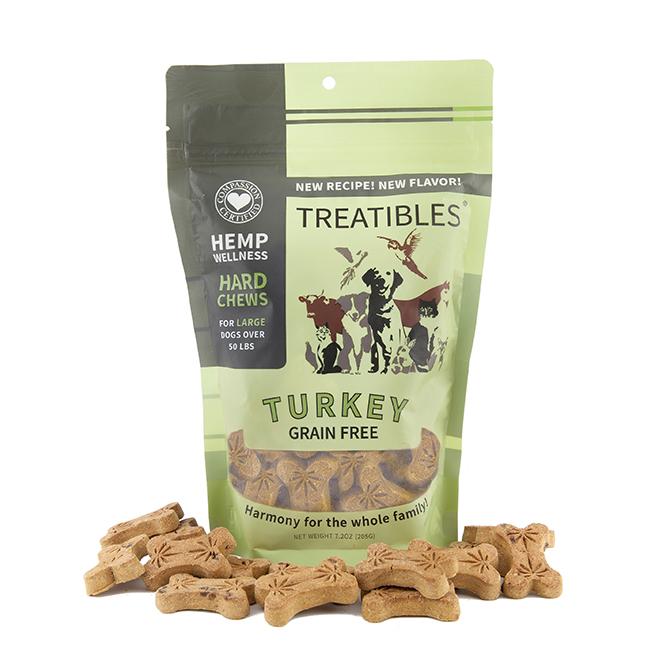 Treatibles Dog Supplement - Turkey Flavor 4mg CBD Hard Chews