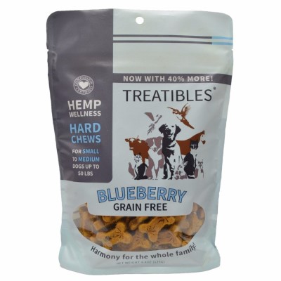 Treatibles Dog Supplement - Blueberry Flavor 1mg CBD Hard Chews