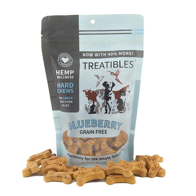 Treatibles Dog Supplement - Blueberry Flavor 4mg CBD Hard Chews