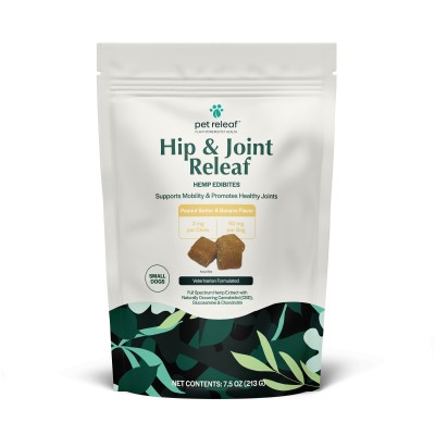 Pet Releaf Hemp Extract Edibites - Hip & Joint Releaf Peanut Butter & Banana Small Breed