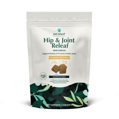 Pet Releaf Hemp Extract Edibites - Hip & Joint Releaf Peanut Butter & Banana Large Breed
