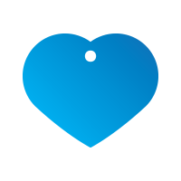 iMARC Customizable Pet ID Tag - Blue Heart