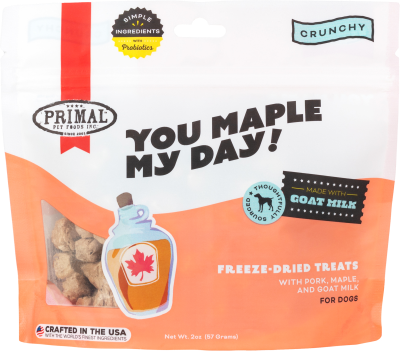 Primal Dog Treat - You Maple My Day! Pork and Maple with Goat Milk