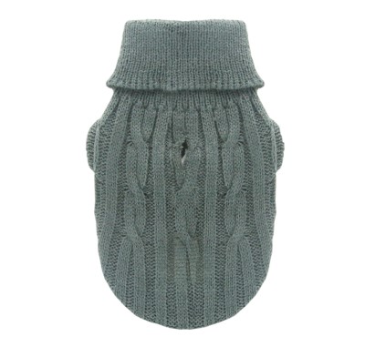 Fashion Pet Dog Sweater - Grey Cable Knit