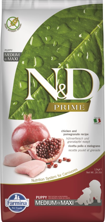 Farmina N&D Prime Dry Puppy Food - Chicken & Pomegranate Med/Maxi Puppy