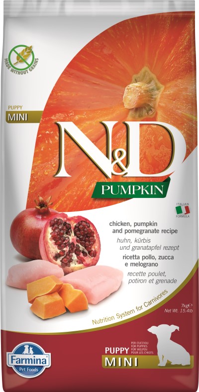 Farmina N&D Pumpkin Dry Puppy Food - Chicken, Pumpkin, & Pomegranate Mini Puppy