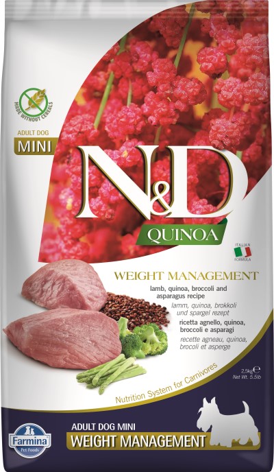 Farmina N&D Quinoa Dry Dog Food - Weight Management Lamb Mini Adult