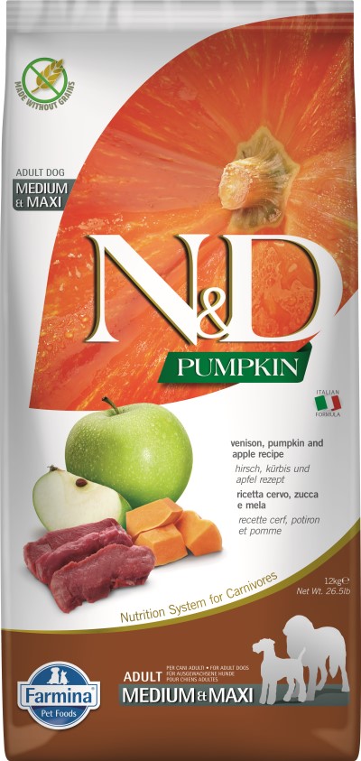 Farmina N&D Pumpkin Dry Dog Food - Venison & Apple Med/Maxi Adult
