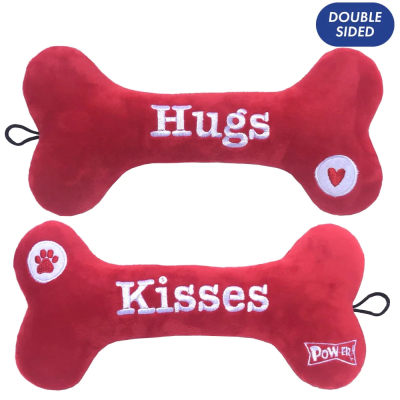Huxley & Kent Power Plush Dog Toy - Hugs & Kisses Bone