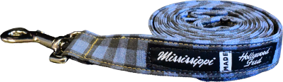 Mississippi Made Dog Leash - Blue or Green Check
