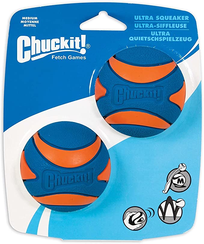 Chuckit! Dog Toy - Ultra Squeaker Ball - 2 Pack
