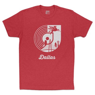 Josey Tee/DALLAS AF WHITE ON RED@Small