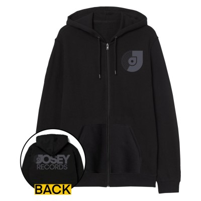 Josey Records Dallas Zip Hoodie/Jbug Stacked Chest Gray On Black@Small