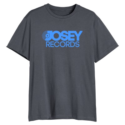 Josey Tee/Stacked Logo Blue On Heather Gray@Small