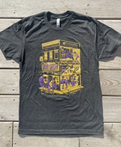 Baltimore Record Shop T-Shirt/Purple/Gold@Small
