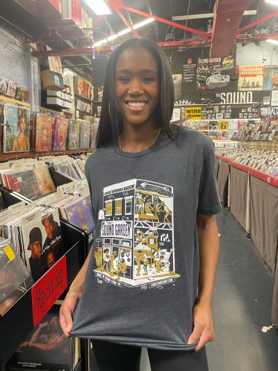 Baltimore Record Shop T-Shirt/Black/Gold/Purple@XS