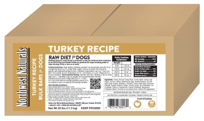 Northwest Naturals Frozen Dinner Bars for Dogs-Turkey Recipe