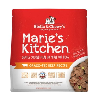 Stella & Chewy's Marie's Kitchen Grass-Fed Beef Recipe Gently Cooked Meal or Mixer for Dogs