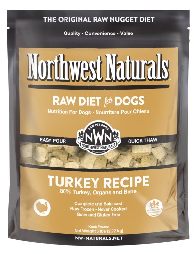 Northwest Naturals Frozen Original Raw Nuggets for Dogs-Turkey Recipe