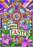 Carson Home Joyous Easter Stained Glass Cross and Lilies Garden Flag