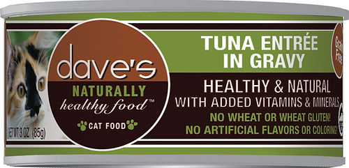 Dave's Naturally Healthy Grain Free Tuna Entrée in Gravy Cat Food