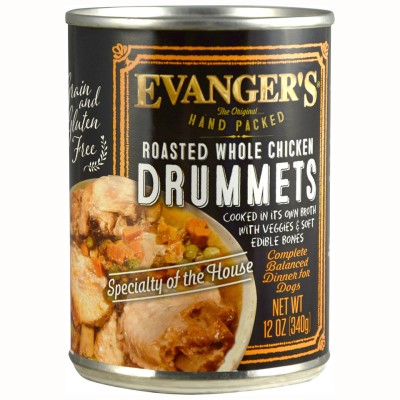 Evanger's Roasted Chicken Drummet Dinner Dog Food "“ Packed By Hand!