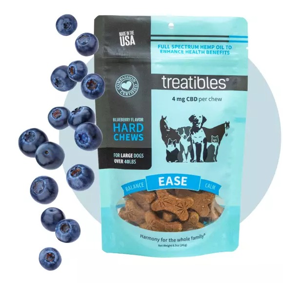 Treatibles® Hard Chews Blueberry Flavor 1 mg & 4 mg CBD for Dogs