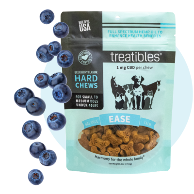 Treatibles® Hard Chews Blueberry Flavor 1 mg & 4 mg CBD for Dogs