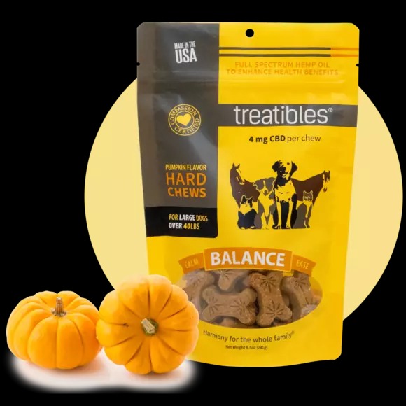 Treatibles® Hard Chews Pumpkin Flavor 1 mg & 4 mg CBD for Dogs