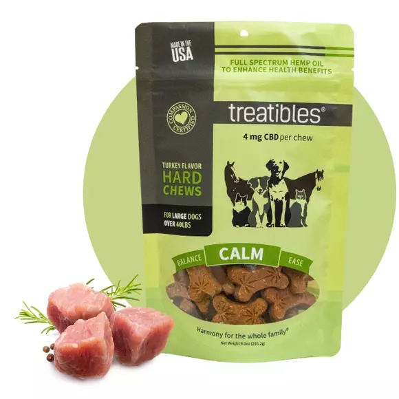 Treatibles® Hard Chews Turkey Flavor 1 mg & 4 mg CBD for Dogs