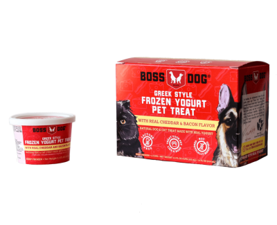 Boss Dog Greek Style Frozen Yogurt Pet Treat-with Real Cheddar and Bacon Flavor