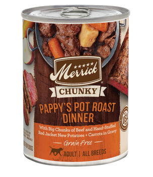 Merrick Grain Free Chunky Pappy's Pot Roast Dinner in Gravy Canned Dog Food
