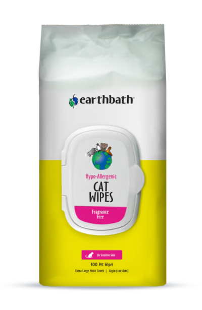 earthbath® Hypo-Allergenic Cat Wipes-Fragrance Free