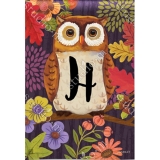 Magnet Works Initial H Floral Owl Fall Garden Flag
