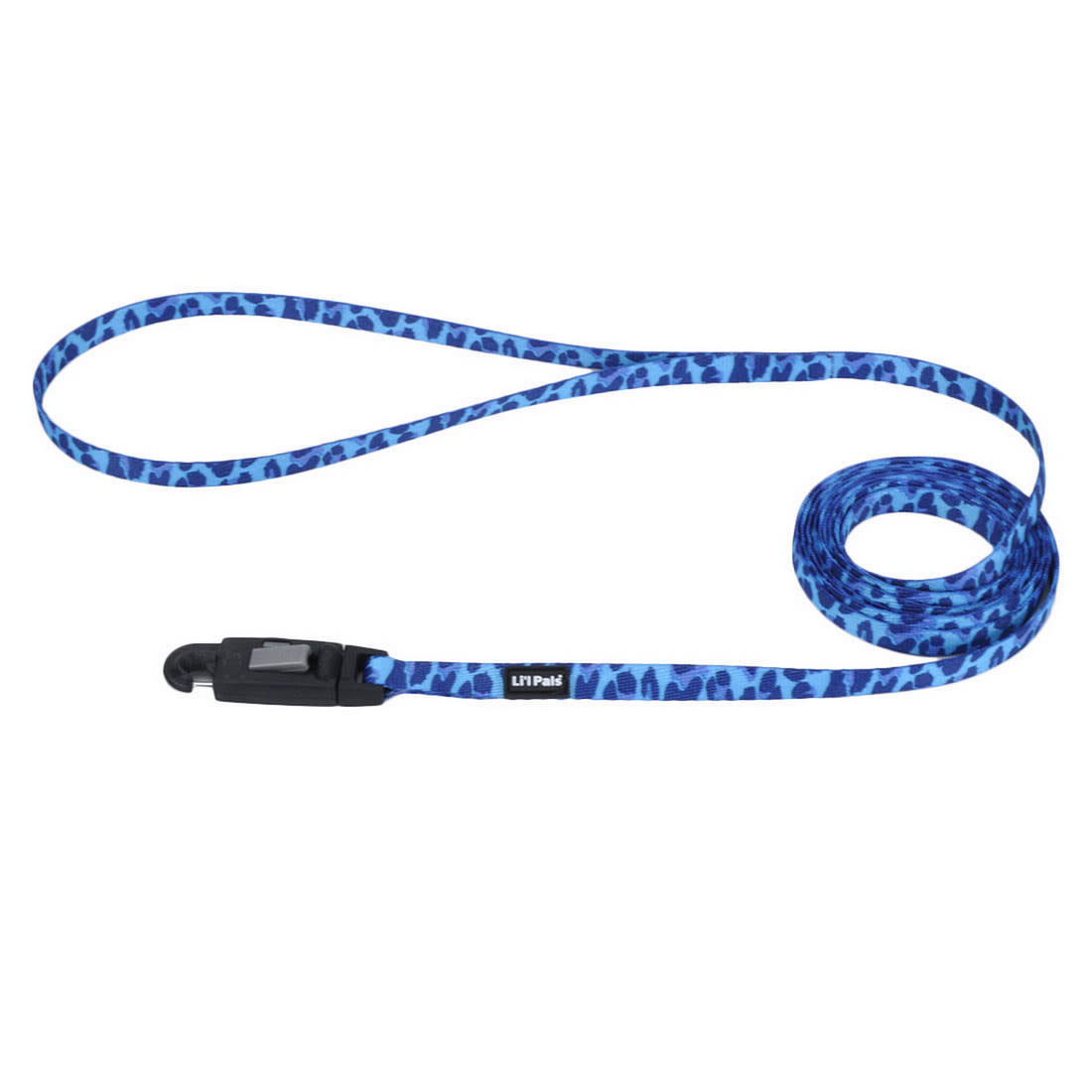 Li'l Pals Patterned Dog Leash with E-Z Snap 3/8"-Blue Leopard