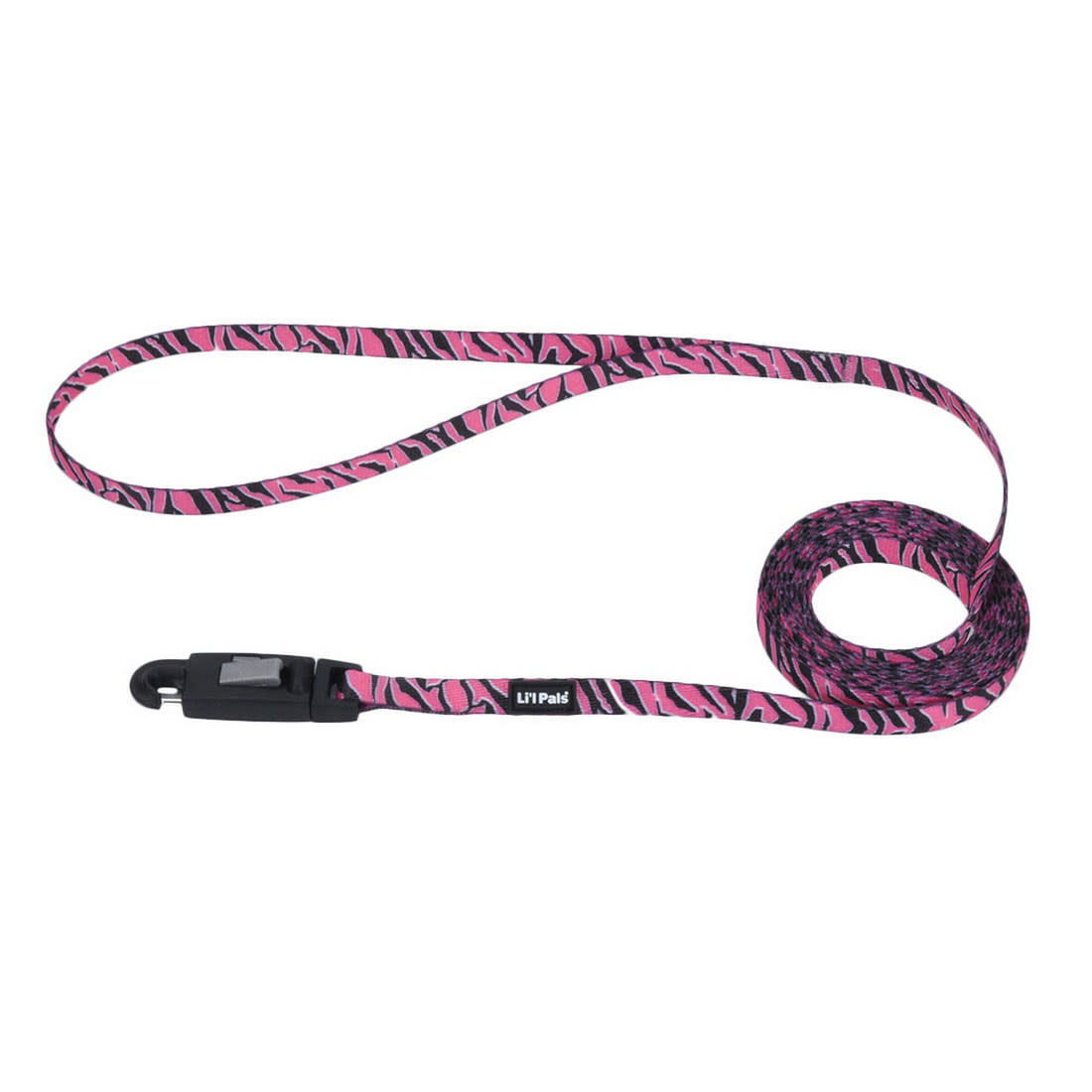 Li'l Pals Patterned Dog Leash with E-Z Snap 3/8"-Pink Zebra